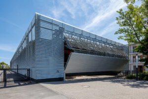 Composite material with Metal and Commercial building.