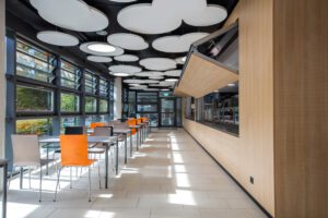 Chair with Light fixture and Light fixture.