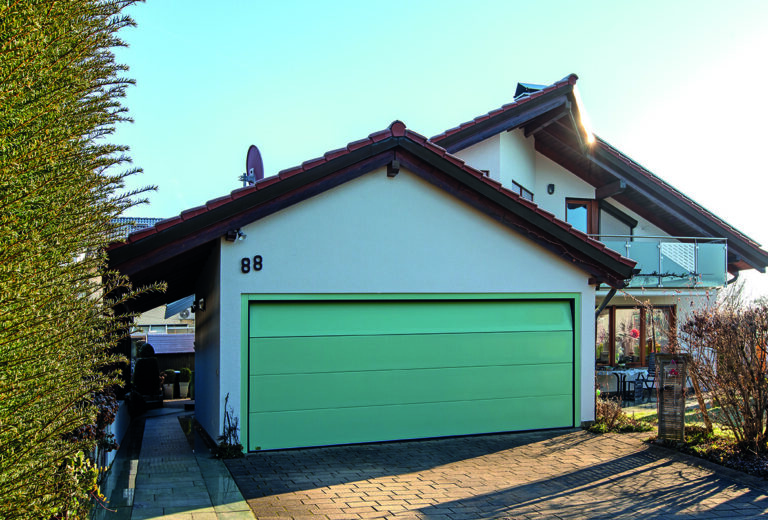 Garage door with Garage showing text '88'.